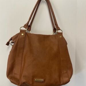 Steve Madden Marlow Cognac Faux Leather Large Hobo Top Handle/Crossbody Handbag